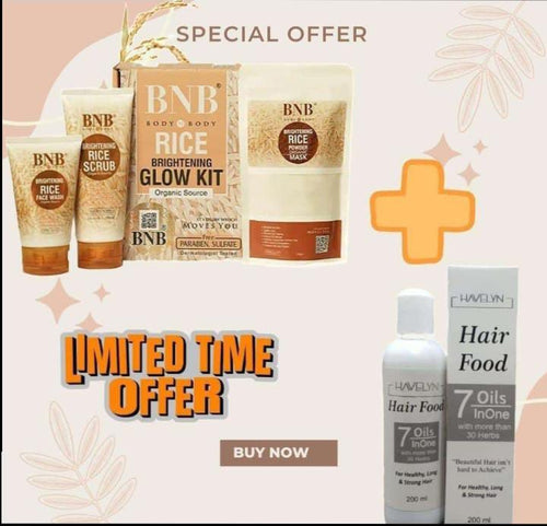 BNB Rice Brightening Facial Kit 💥 Hair Oil Free